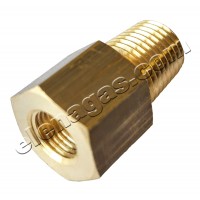 Преход месингов 1/4"NPT - M10x1 М/Ж
