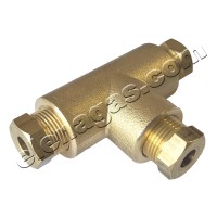Тройник за медна тръба ф6 (М10х1мм) месинг
